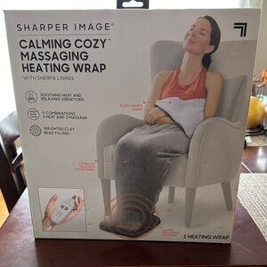 Sharper Image Gray Massaging Heating Wrap with Sherpa Lining